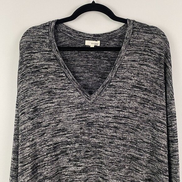 Aritzia Wilfred Free Devinette Womens Top Slouchy Oversized Size S V Neck Gray - Picture 2 of 9
